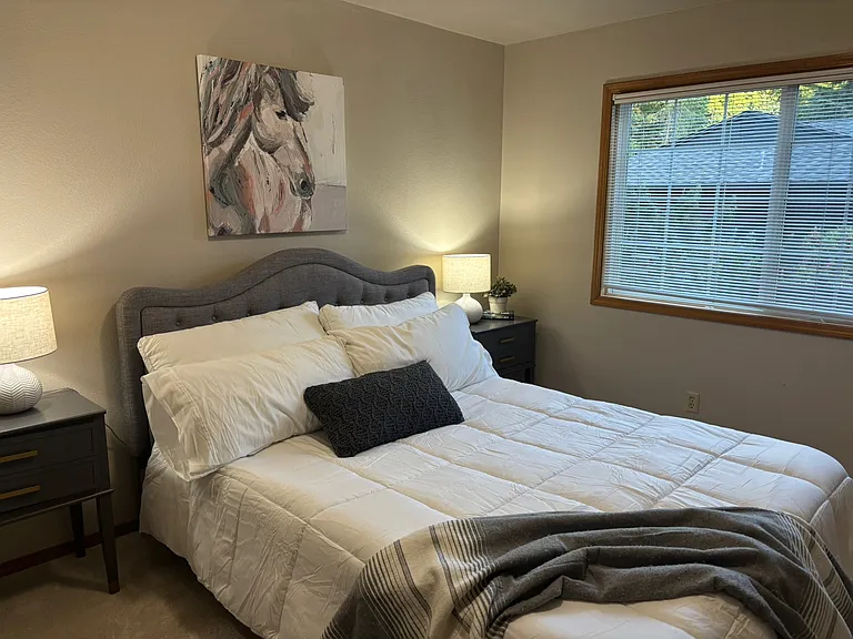 Guest Bedroom #1 with Queen bed and 55" TV.