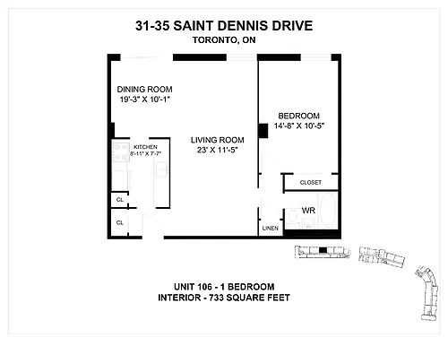 Floor plan 1 Bedroom 1 Bed 1 Bath 7