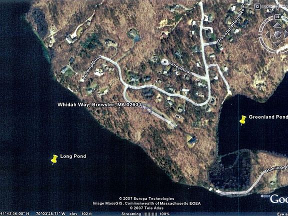 Satellite image of Long and Greenland Ponds