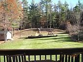 view of the back yard from the deck