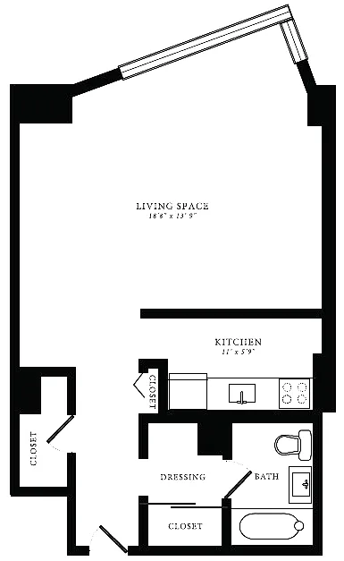 Floor plan Tier 19 (Studio)