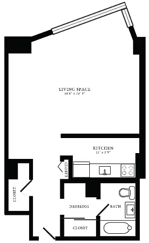 Floor plan Tier 19 (Studio)