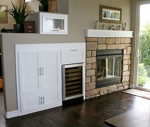 SITTING ROOM W/WINE FRIDGE AND CUSTOM CABINET