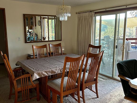 Dining Room with Sliding Glass Door to Deck