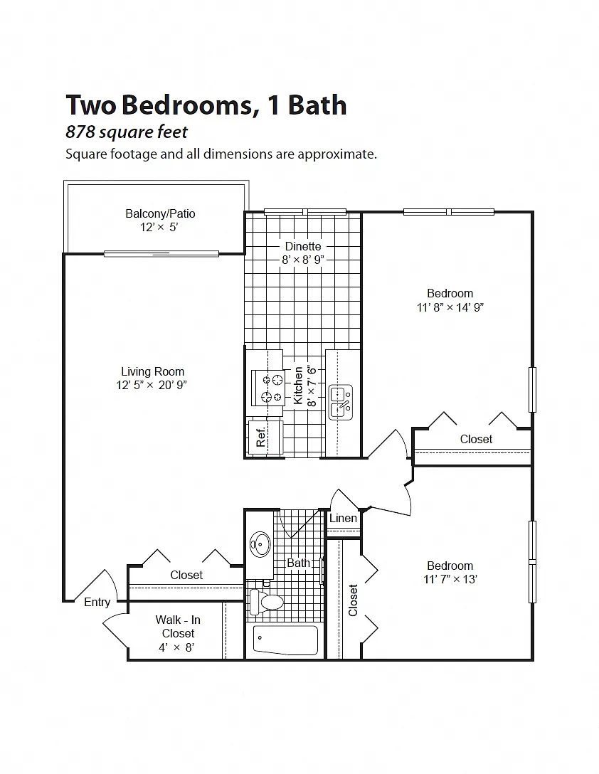 Floor plan Renovated 2 Bedroom 1 Bath