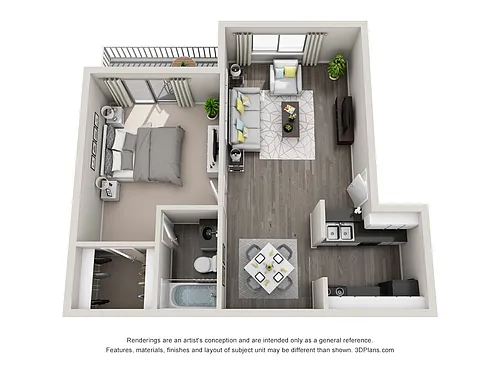 Floor plan 1x1 US