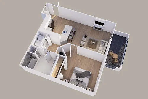 Floor plan Lower - Rear View - 1 Stall