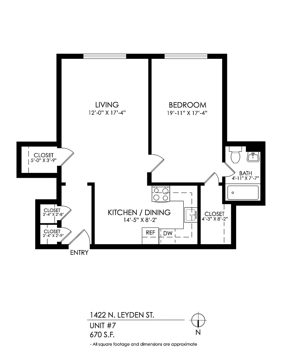 Floor plan 1 Bedroom, 1 Bath