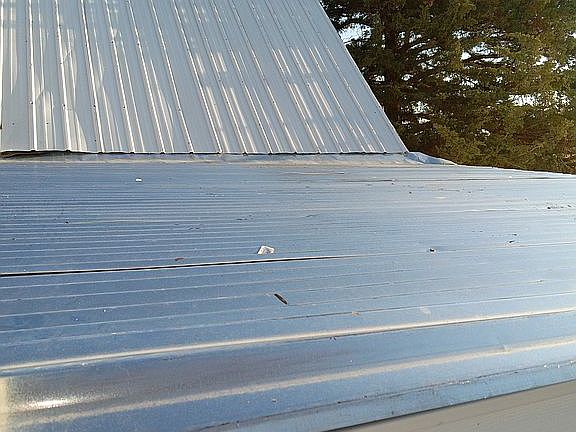 Almost finished metal roof.
