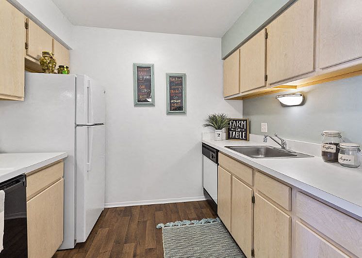 Spacious Kitchen Area at Dover Hills Apartments Kalamazoo MI