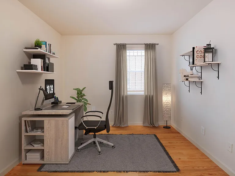 Bedroom #2 (same bedroom as prior photo) staged as an office.