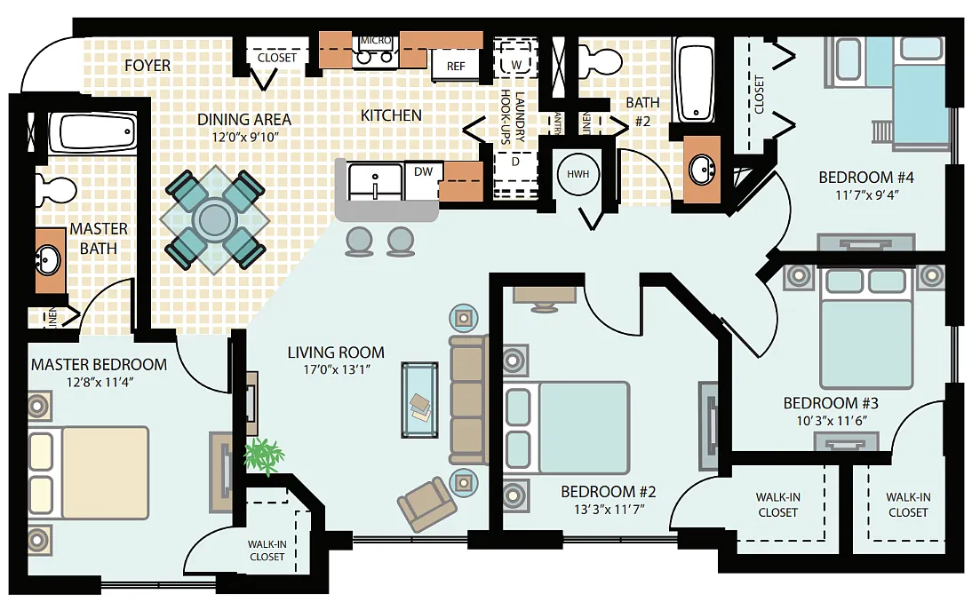 Floor plan 4Bed 2Bath