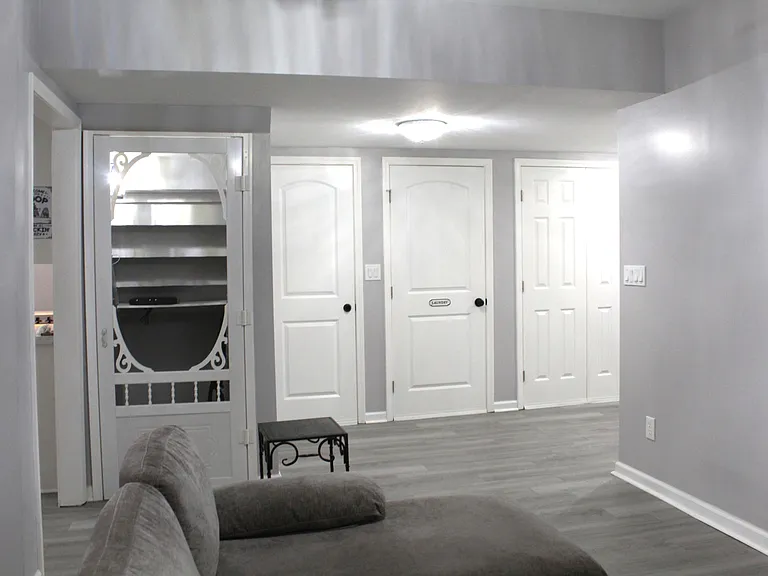 The walk-in pantry offers extra storage.