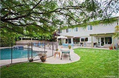 Private back yard perfect for entertaining with PebbleTec salt w