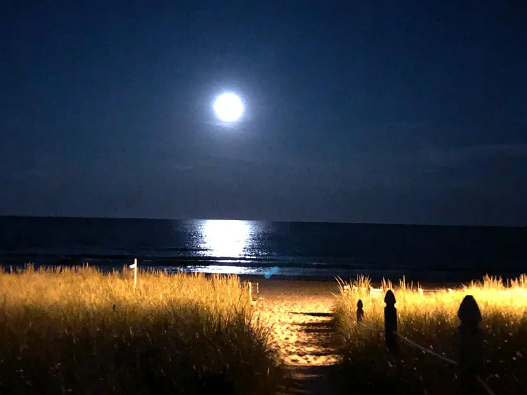 Even the nights are lovely on the beach.