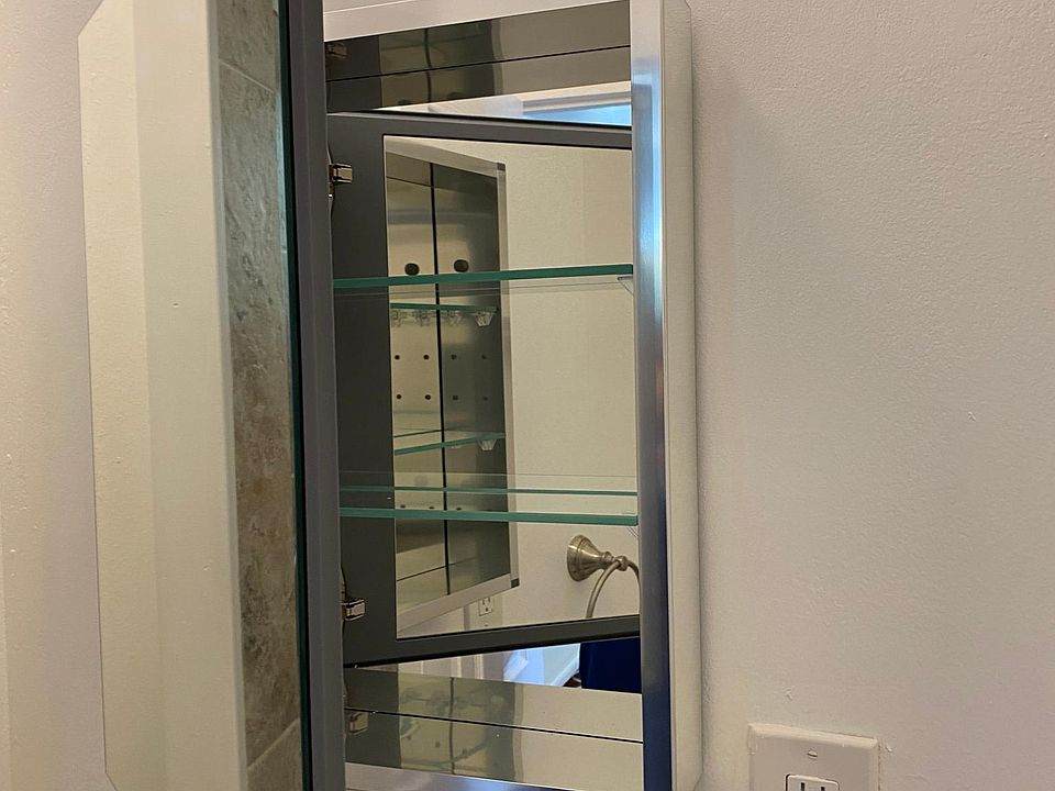 Bathroom with mirror medicine cabinet