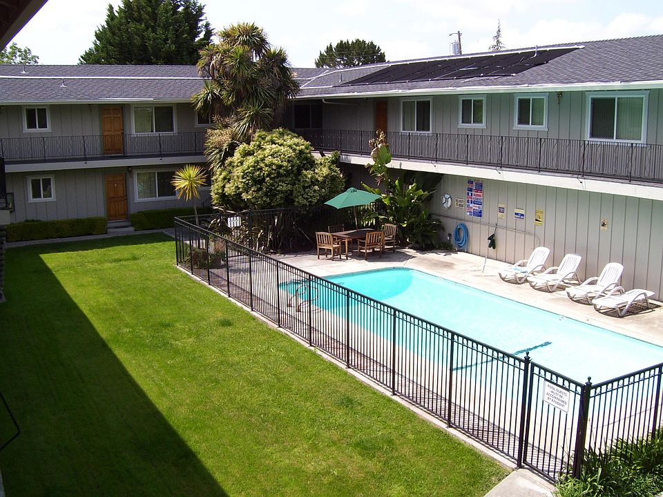 Courtyard complex with a pool