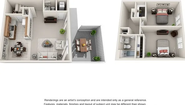 Two Bedroom Townhome 3D Two Bedroom Townhome 3D