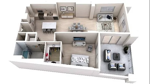 Floor plan One Bedroom One Bath (1,014)