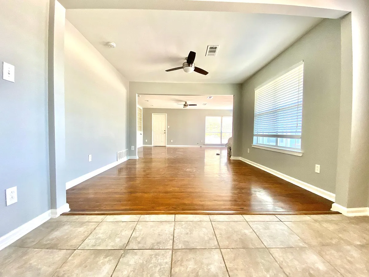 Dining room and living room from kitchen view - 422 Marietta St
