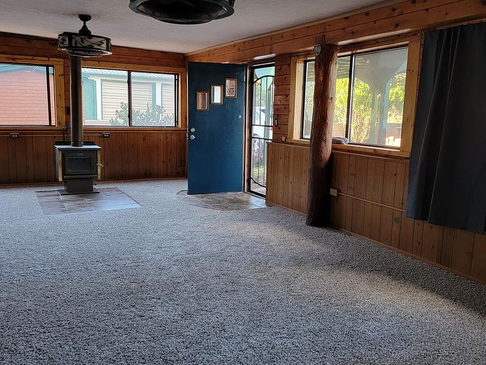 Living room with wood burining stove
