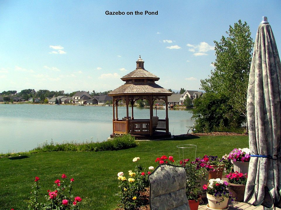 Enjoy the Gazebo sitting at the edge of the Pond