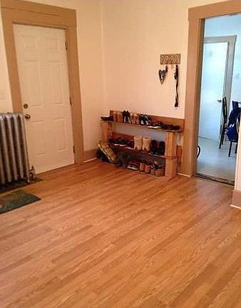 Entry door and home made shoes shelf