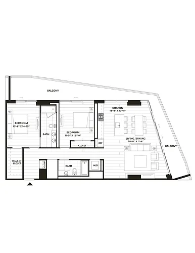 Floor plan 2 Bed/2 Bath-B6