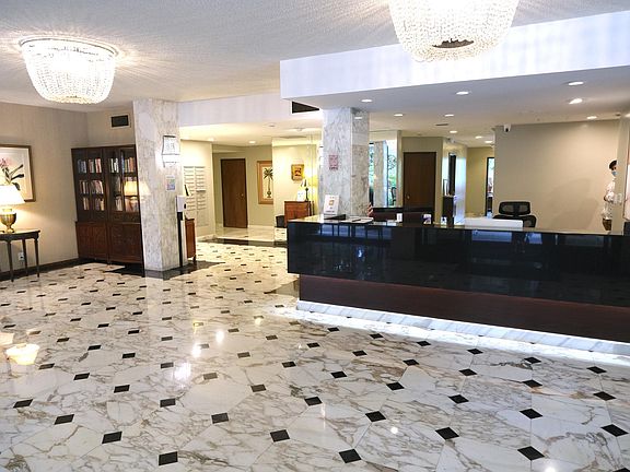 Building entry foyer with doorman desk (he didn't want to be in the photo)