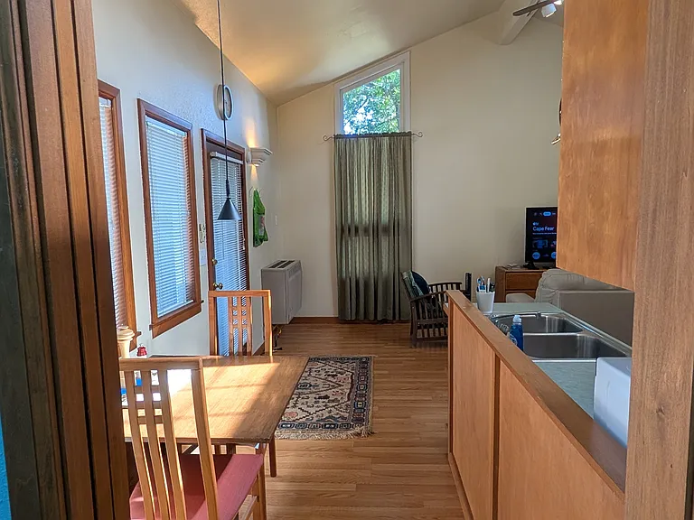 View of dining table and entry area