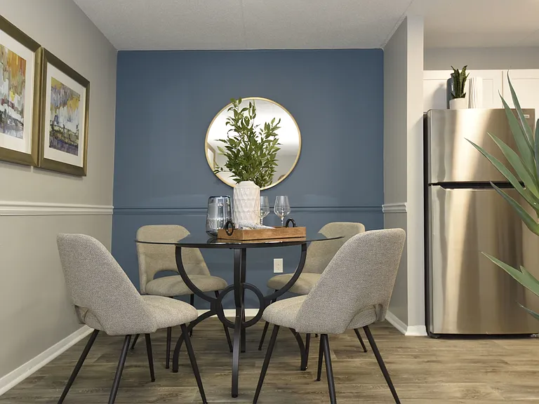 Dining Room + Hardwood-Style Flooring