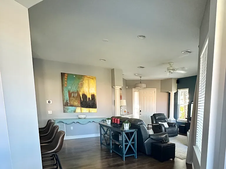 View from dining room to living room
