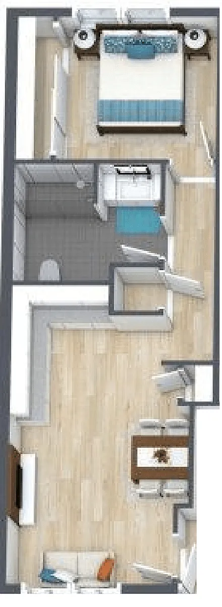 Floor plan 1 Bedroom, 1 Bathroom
