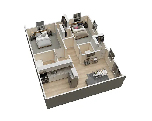 Floor plan Two Bed One Bath Renovated