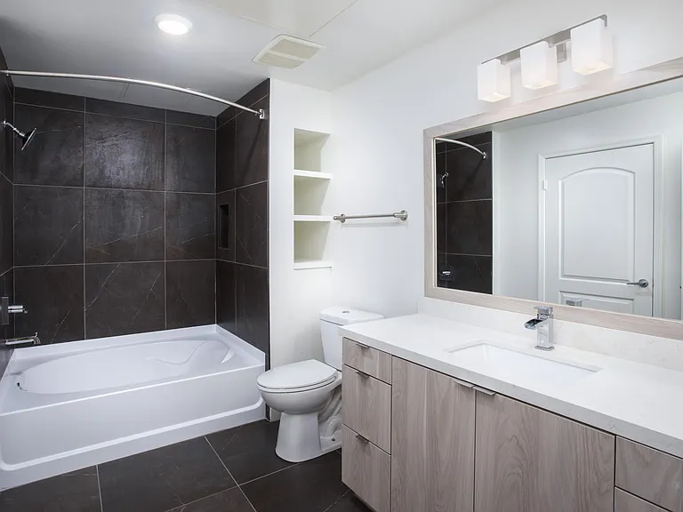 Modern bathroom at Reveal Playa Vista in Playa Vista, CA.