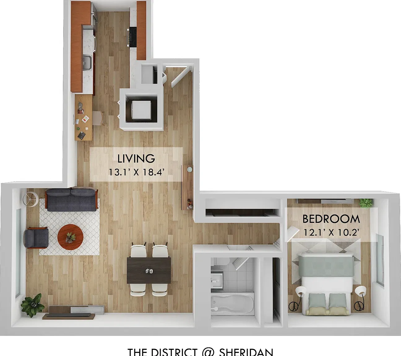 1 bed, 1.0 bath, 717 sqft, $2,139 — Photo 2
