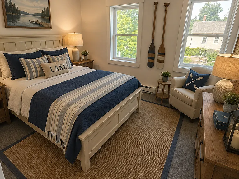 Nice size bedroom with brand new carpet.