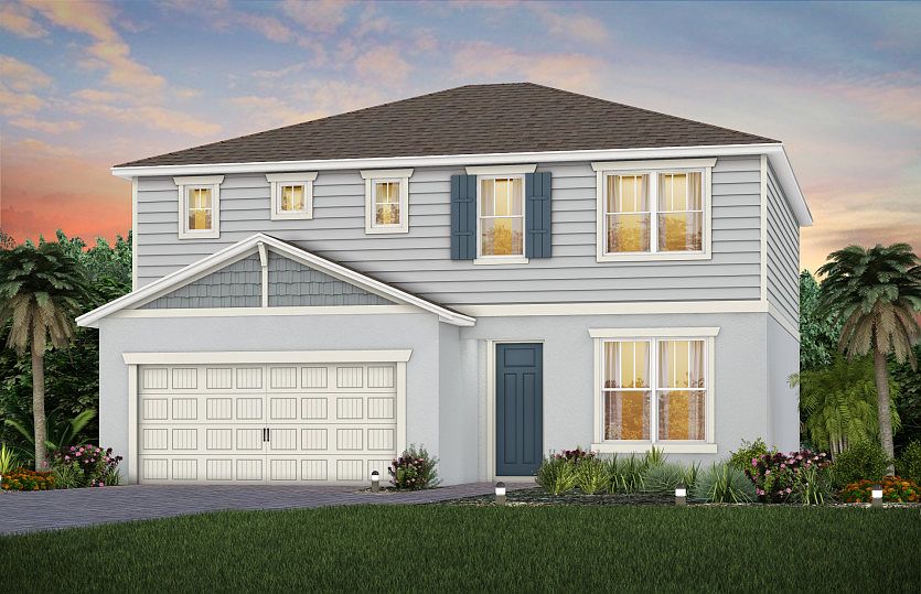 New Home Exterior C1- Craftsman Gray Screen