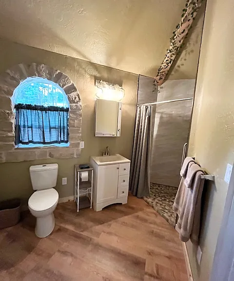 Spacious bathroom with walk-in shower