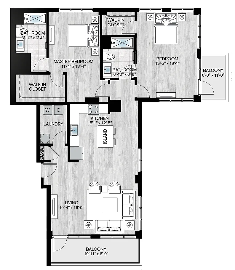 Floor plan Magnolia-2B2B-S