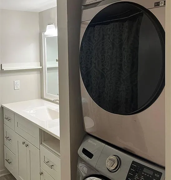 Washer and dryer in bathroom