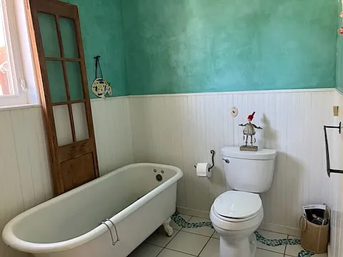 second bath clawfoot tub, custom tiles