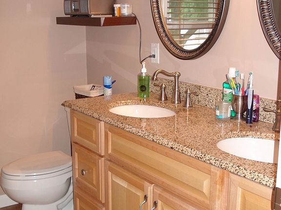 2nd story full bath, granite double sink