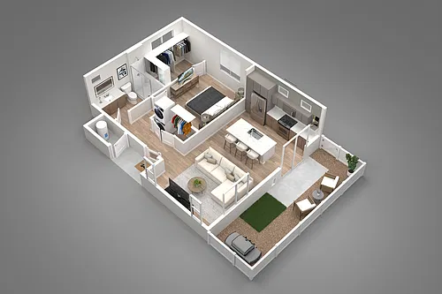 Floor plan 1 Bed/1 Bath