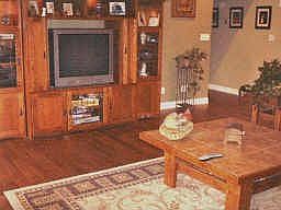 Hardwood floors in large family room