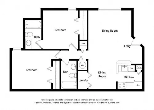 Floor plan Two Bedroom
