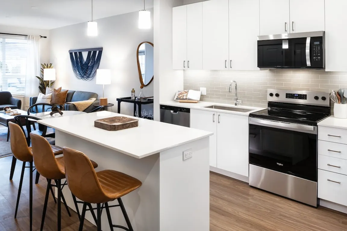 Design Collection I kitchen, dining, and living area