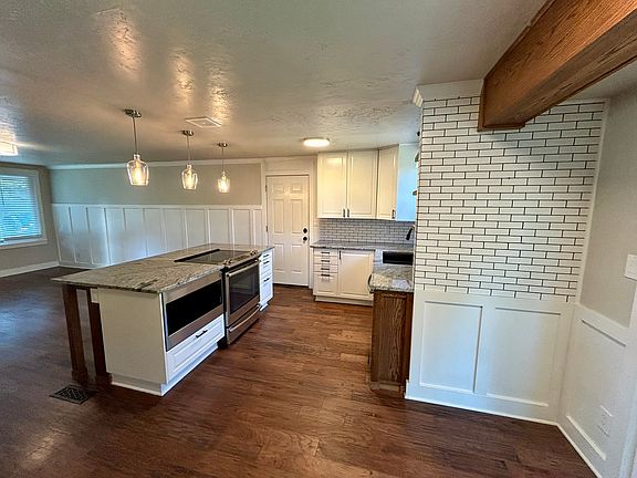Kitchen with space for table in foreground