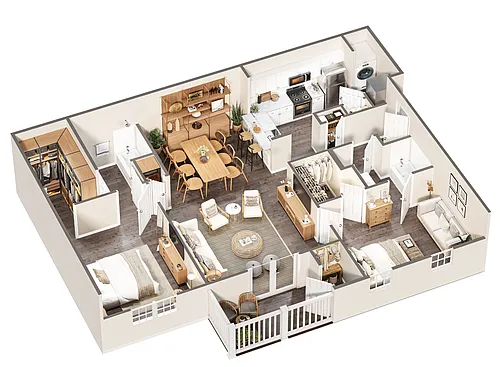 Floor plan 2 Bed 2 Bath Classic