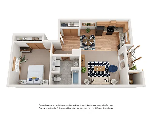 Floor plan One Bedroom One Bath